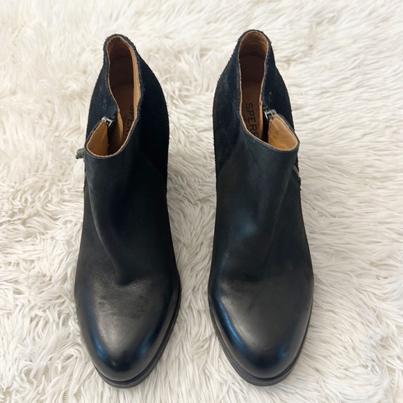 NEW $140 Sperry Dasher Lille Black leather ankle bootie women size 8.5 - Picture 6 of 9